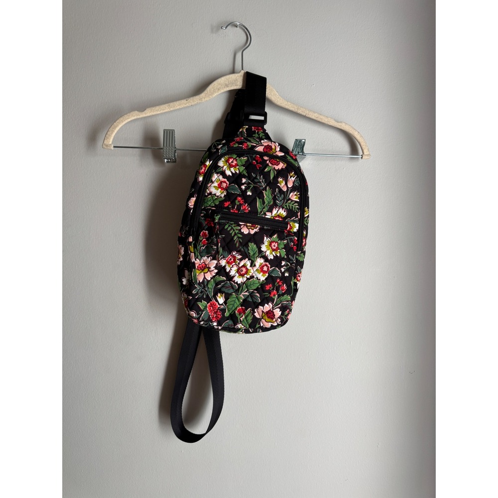 Vera Bradley Essential Sling Backpack Hidden Hearts Floral Quilted Cotton New